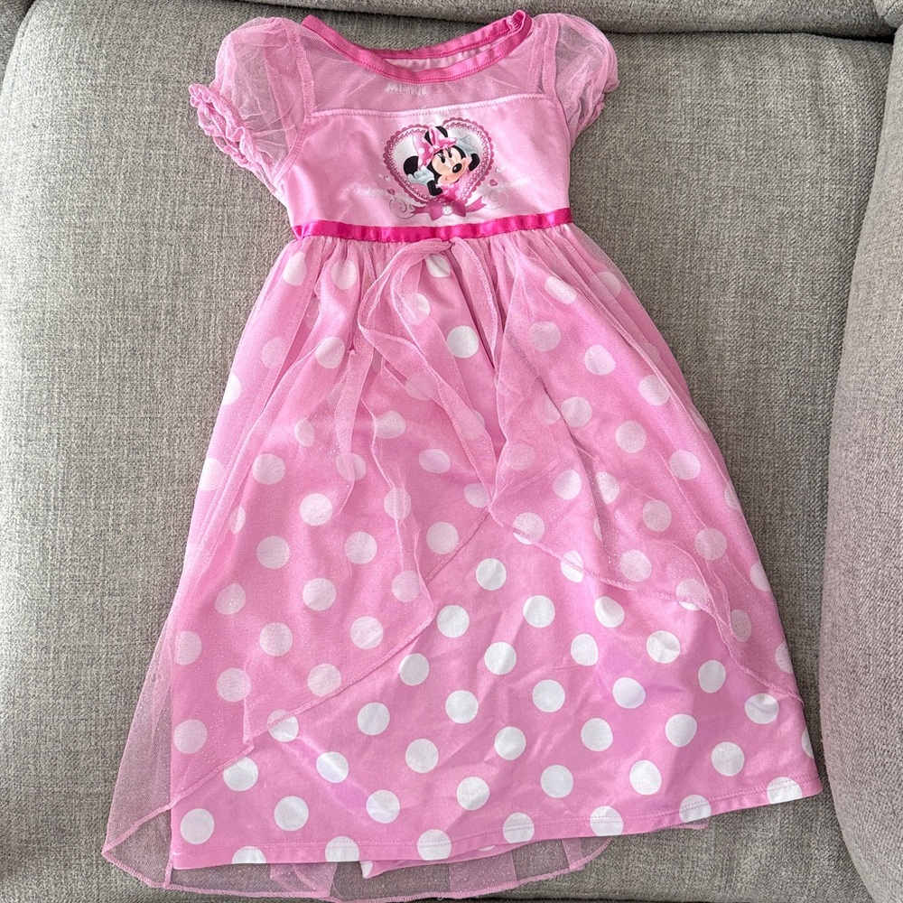 Disney Minnie Mouse Pink Nightgown with Polka Dots